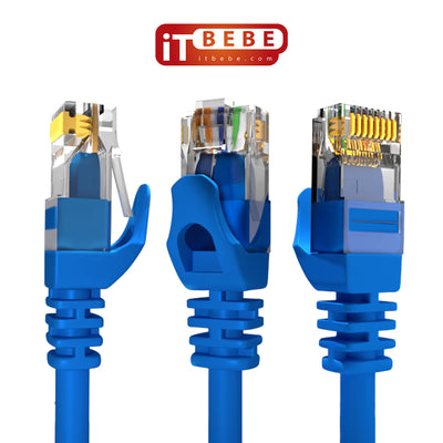 ITBEBE Cat6 Ethernet Cable Snagless RJ45 Network Patch Cables Pre-Terminated with 3 Micron Gold-Plated Contacts and Strain Relief for Crystal Clear High-Speed Data Transfers (5-Feet, 8-Pack)