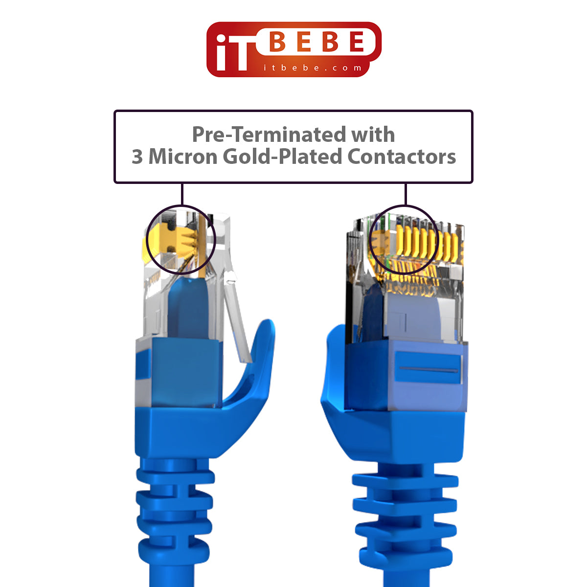 ITBEBE Cat6 Ethernet Cable Snagless RJ45 Network Patch Cables Pre-Term -  itbebe
