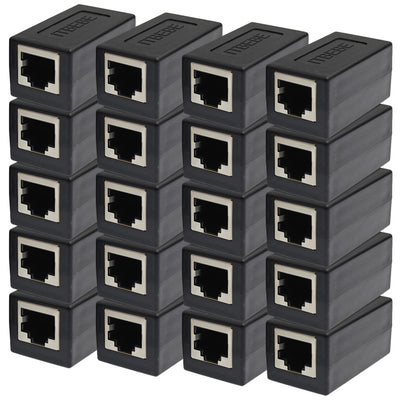 RJ45 In-Line Coupler Connector for Cat7 Cat6 Cat5E Cable Extender Adapter 20 pieces