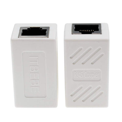 ITBEBE RJ45 in-Line Coupler Connector Cat7 Cat6 Cat5E Ethernet Network Cable Extender Adapter (50-Pieces, White)